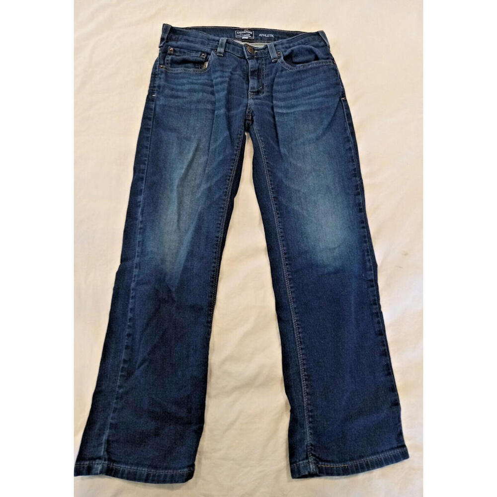 Levi Signature Women's Size 12 Athletic Stretch Blue Denim Jeans de3